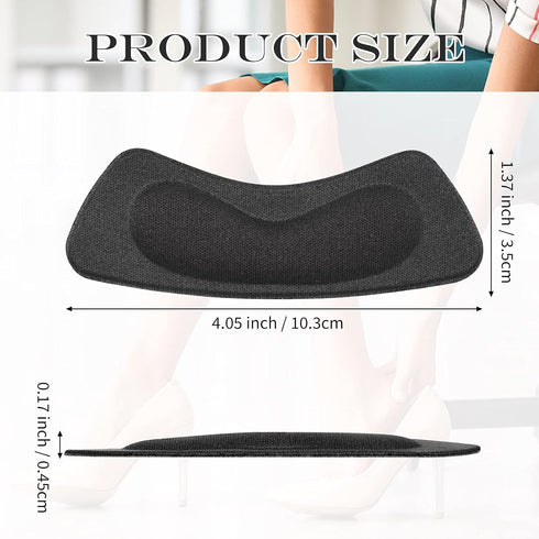 Hotop 6 Pairs Heel Cushion Pads for Women, Adhesive Heel Grips Stickers Liner Inserts for Loose Shoes (Black, White)