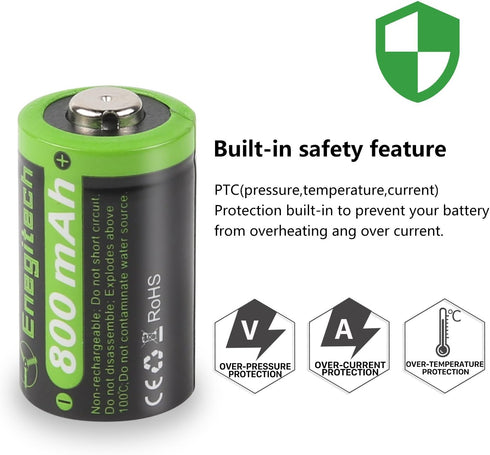 CR2 3V Lithium Battery DLCR2 for Golf Rangefinder, Baby Monitor, Alarm System - Non-Rechargeable (4 Pack)