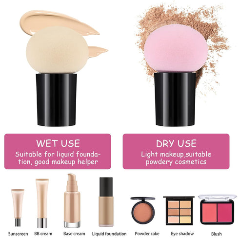 Sibba 4 PCS Makeup Eggs Sponge Beauty Blender Set, Foundation Blending Applicator with Mini Handle