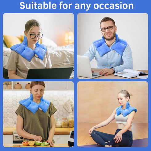 Nalax Microwave Heating Pad for Neck & Shoulder, Hot & Cold Herbal Wrap with Lavender Aromatherapy