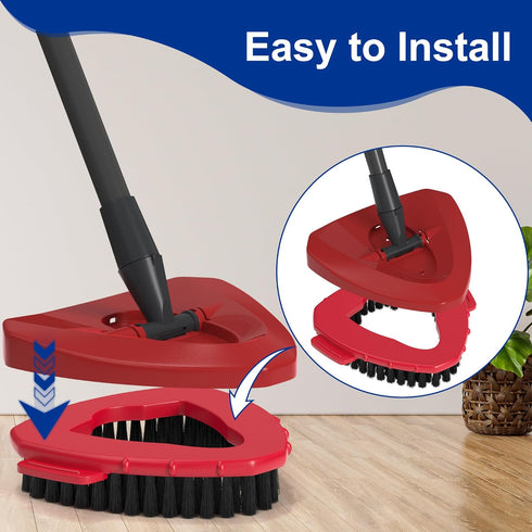 Spin Mop Replacement Head Scrub Brush - for Ocedar EasyWring 1 Tank System, Triangle Scrubber Mop Head for Shower Floor