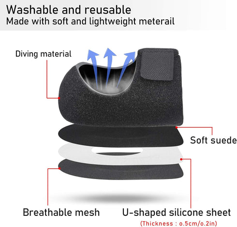 4 Pieces Heel Cushions Protectors - Plantar Fasciitis Heel Pads, Adjustable Breathable Support for Heel Pain Relief