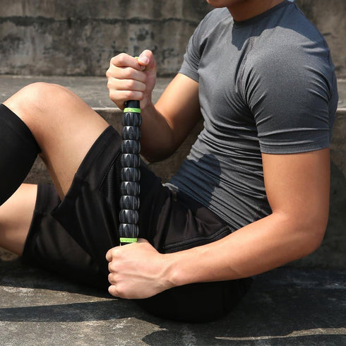 Idson Muscle Roller Stick for Athletes - Body Massage Tool for Muscle Soreness Relief, Black Green