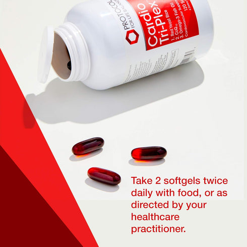 Protocol Cardio Tri-Plex Heart Health Formula* | Red Yeast Rice, CoQ10 & Omega-3 Fish Oil | DHA Dietary Supplements