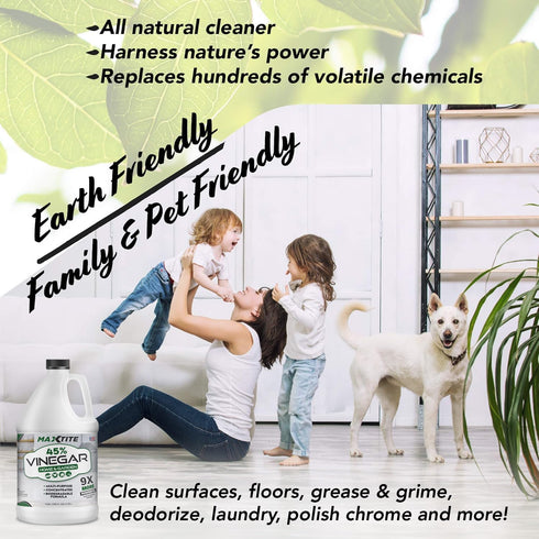 MAXTITE 45% (2 Pack 1 Ultra-Strength Vinegar for Home & Garden Cleaning of Gallon Bottles)