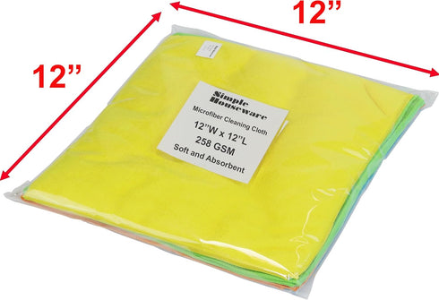 Simple Houseware 12 Pack Microfiber Cleaning Cloth, 12" x 12"