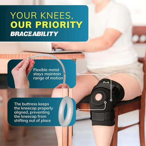 BraceAbility Bariatric Knee Brace 4XL for Large Legs - Plus Size with Side Stabilizers for Arthritis, Patellar