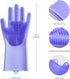 Angel Wings Magic Dish Washing Gloves with Scrubber, Silicone Reusable Cleaning Gloves, Heat-proof Household Scrubber Gloves