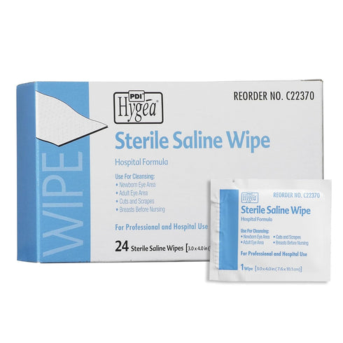 Saline Wipe Hygea Individual Packet, Unscented, 24 Count