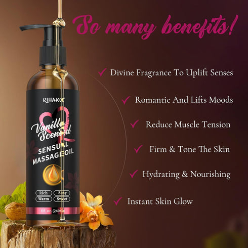Valentines Day Date Night Sensual Body Massage Oil Vanilla Sensual Massage Oil for Couples - Couples Sweet and Sensual