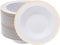 N9R 30 Pack Disposable Soup Bowls, 12 Oz Fancy Plastic Bowls with Gold Rim for Parties, Weddings, Everyday Use