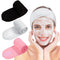 Whaline Spa Facial Headband - Adjustable Terry Cloth Makeup Wrap for Face Washing, Shower, 3 Pieces (White, Black, Pink)