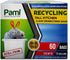 PAMI Recycling Tall 13-Gallon Kitchen Drawstring Trash Bags, Clear, 60 Pack, Extra-Strong Plastic Liners
