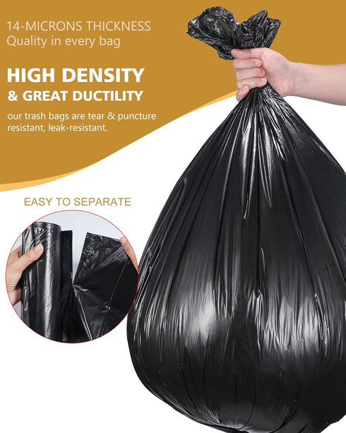 AYOTEE 16-20 Gallon Unscented Trash Bags, 50 Count Bulk (30"x36") Tall Kitchen, Big Black Industrial Quality Bags