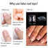 Square Nail Tips Half Cover, 500Pcs Clear Acrylic French Short False Nails with Box