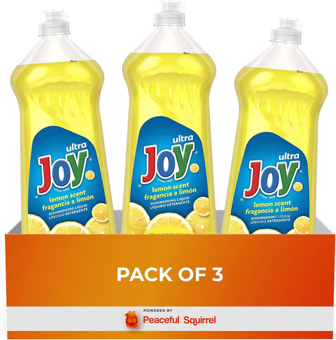 Peaceful Squirrel Packaged - JOY Ultra Dish Soap Liquid Lemon Fresh Scent - 30 Fl. Oz - (Pack of 3), Yellow