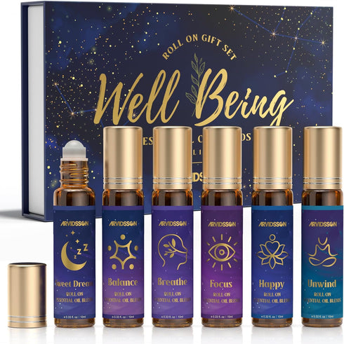 ARVIDSSON Essential Oils Roll On Set, Natural Self Care Essential Oil Blends