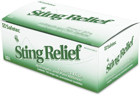 Safetec Sting Relief Wipes - 150 Count Box