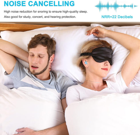 Reusable Silicone Ear Plugs - Waterproof Noise Cancelling EarPlugs for Sleeping, Mowing, Swimming, Concerts