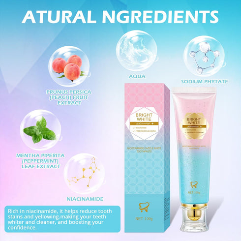 KUKSY (3) Niacinamide Whitening Toothpaste, Niacinamide Toothpaste Intensive Whitens Teeth, Protects Enamel, Removes