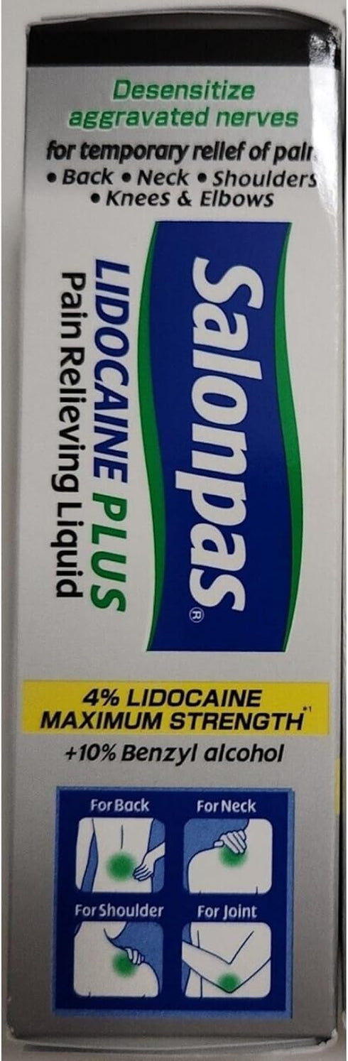 Salonpas LIDOCAINE Plus Liquid, Pack of 4