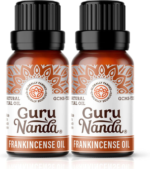 GuruNanda Frankincense Essential Oil (2x0.5 Fl oz) - 100% Pure, Natural Aromatherapy Oil for Diffusers, Supports Joint