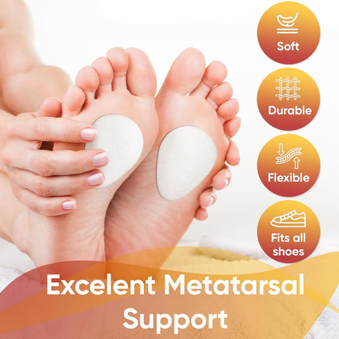 Homergy Metatarsal Pads for Pain Relief, 12 Piece Ball of Foot Cushions for Comfort and Support