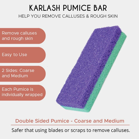 Karlash Professional Pedicure Foot Pumice Stone, 2 Sided Callus Remover and Scrubber for Dead Skin (Pack of 2)