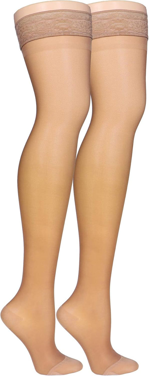 Truform Lites Thigh High, Large, Beige, Pack of 2