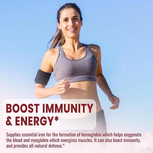 Liquid Iron Supplement for Women & Men, Iron Drops for Anemia with Folate, Vitamin C, B12, Strawberry, 2 Fl Oz
