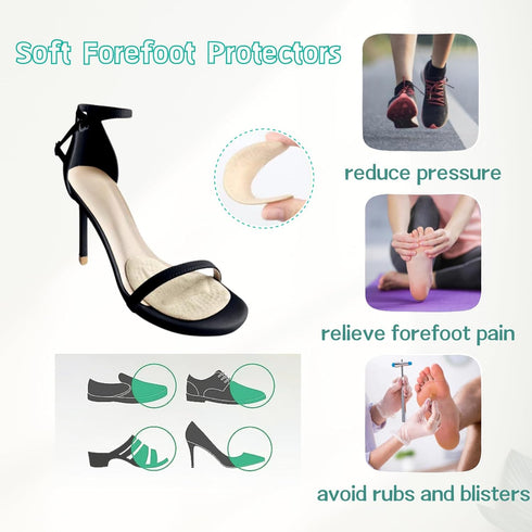Metatarsal Pads, 3 Pairs Gel Shoe Inserts for Pain Relief and Comfort