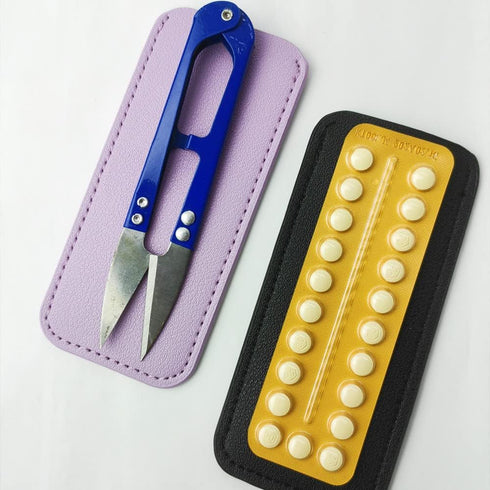 Packets 5cm 11cm Birth Control Pill Case Holder for Mini Pill x (Purple)