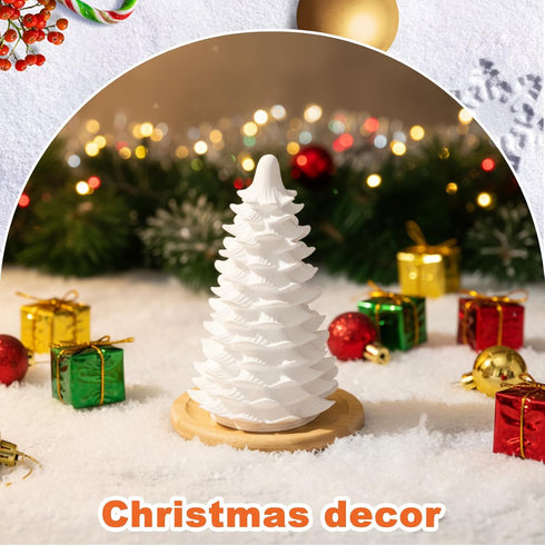 Honeydak Christmas Passive Essential Oil Diffuser Gifts, Christmas Tree Ceramic Diffuser with Wooden Tray for Home