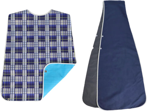 ORANGAROOS Adult Bibs-2 Pcs Washable Clothing Protectors for Elderly Seniors and Disabled |