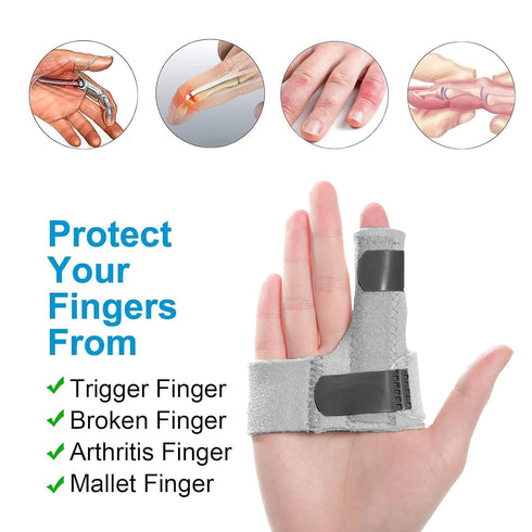 Immobilizer Sumifun Finger Brace, Trigger Finger Splint for Index Middle Ring Pinky Finger Arthritis Pain, Tendon