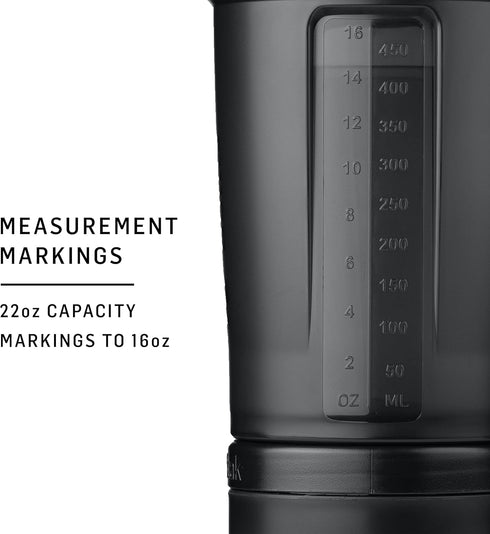 BlenderBottle Shaker Bottle with Pill Organizer and Storage for Protein Powder, ProStak System, 22 Ounce, Midnight Black by BlenderBottle