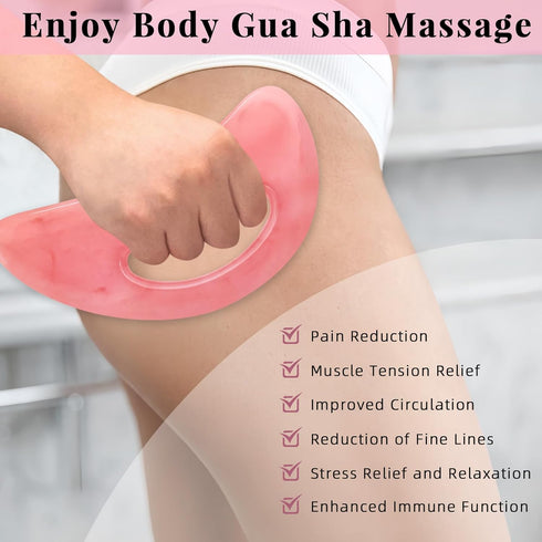HTHLNG Body Gua Sha Massage Tools, Muscle Scraping Massage Tools for Lymphatic Drainage, Cellulite Remove, Body
