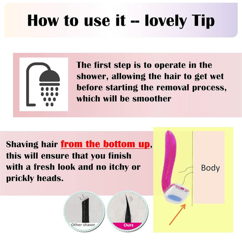 Intimate Pube Hair Trimmer Set for Women, 3 Handy Razors & Silk Storage Bag - Easy Bikini Grooming Tool (Three Shaped