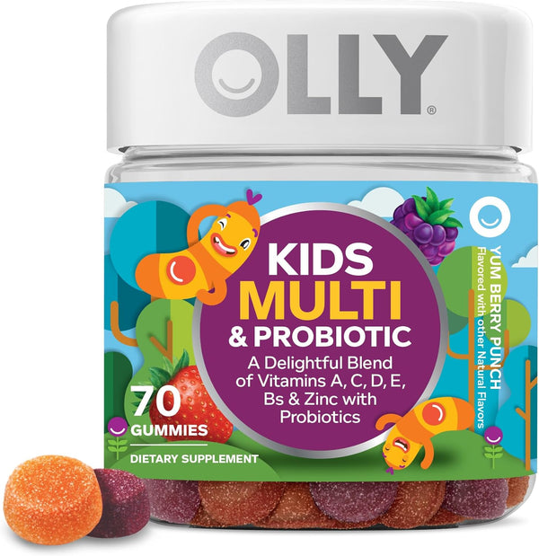 OLLY Kids Multivitamin & Probiotic Gummy, Digestive Support, Vitamins A, D, C,
