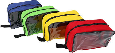 Set 4 Lightning X Products Color Coded First Aid Medical Kit Accessory Pouches - Zippered Bag With Transparent Window
