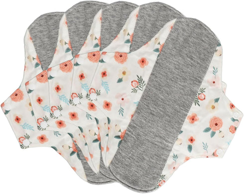 Zetiling 5pcs Reusable Menstrual Pads, Reusable Pads for Women, Cloth Pads for Women,