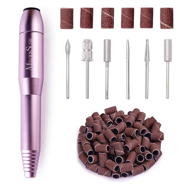 MelodySusie Portable Electric Nail Drill PC120B Compact Efile Kit for Acrylic Gel Nails, Purple