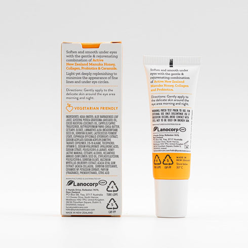 By Nature Eye Cream - Manuka Honey, Collagen & Probiotics for Dark Circles, Hydrating Under Eye Cream (0.5oz)