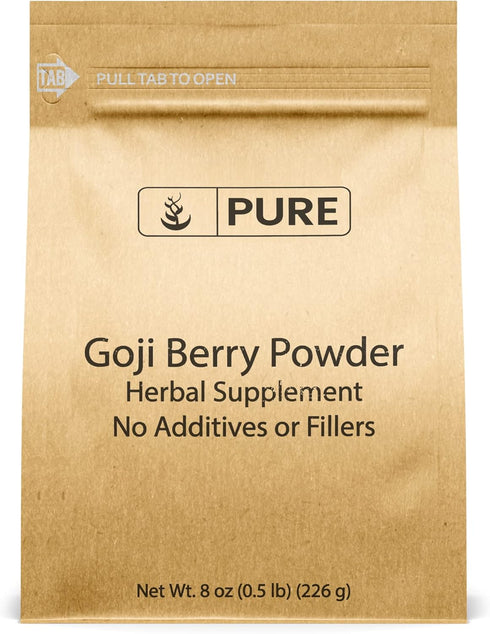 Pure Original Ingredients Goji Berry Powder (8oz) - Non-GMO Wolfberry Herbal Supplement
