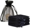 Organza Gift Bags 50 Pack, 4x6 inch Black Drawstrings for Baby Shower, Party Favors, Wedding