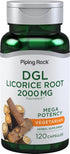 Piping Rock DGL Supplement | 2000mg | 120 Capsules | Mega Potency Licorice Root Herbal Extract