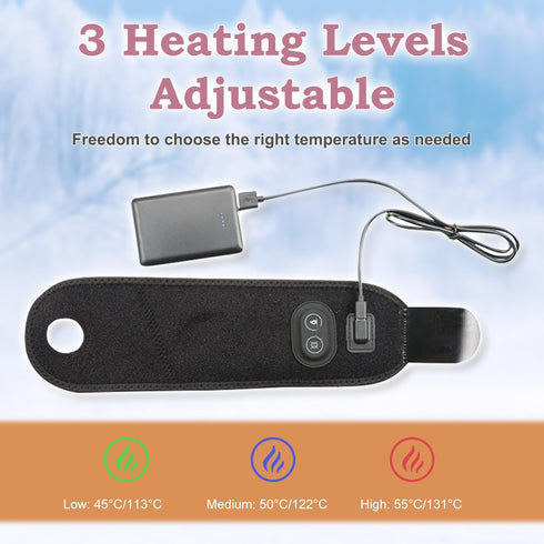 WOOLALA Common Heated Wrist Brace with Massager USB Portable Electric Heating Pad for Carpal Tunnel and Tendonitis