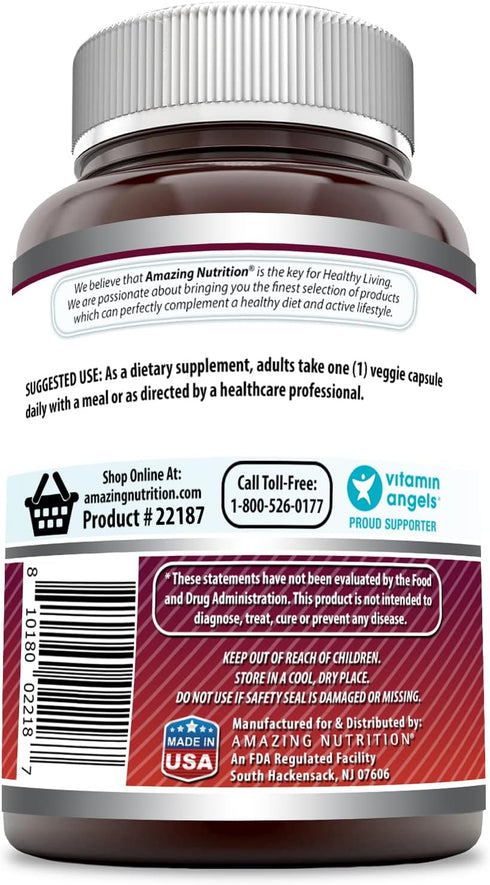 Amazing Formulas Quercetin 500mg, 120 Veggie Capsules - Non-GMO & Gluten Free for Overall Health