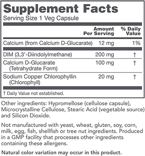 PROTOCOL FOR LIFE BALANCE - DIM 200 plus CDG 100 - Diindolylmethane and Calcium D-Glucarate, Promotes Hormone Metabolism, Supports Liver Detox, Breast, and Prostate Health - 90 Veg Capsules