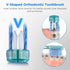 V-Shaped Orthodontic Toothbrush for Braces, Soft Bristles, 6 Count, No Interdental Brushes Included